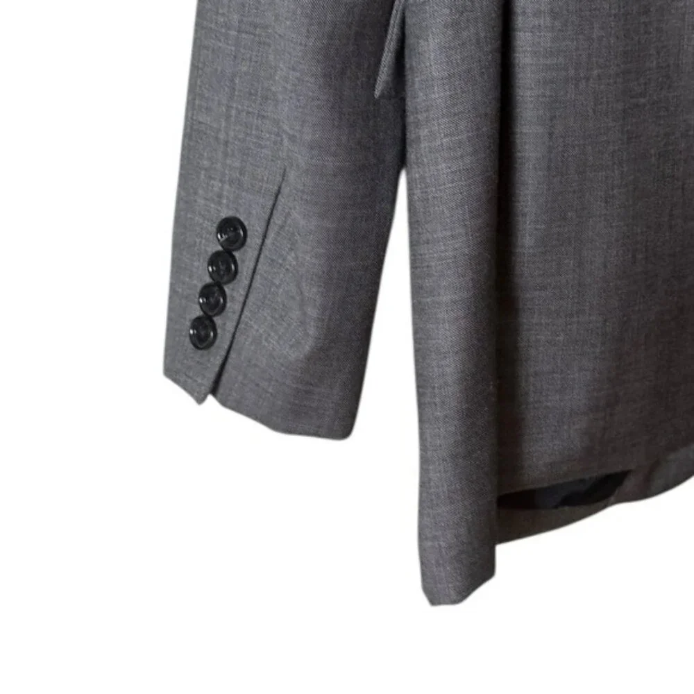 J Crew Men Thompson Wool Blazer Suit Jacket Size 40L Grey Formal Career Academia